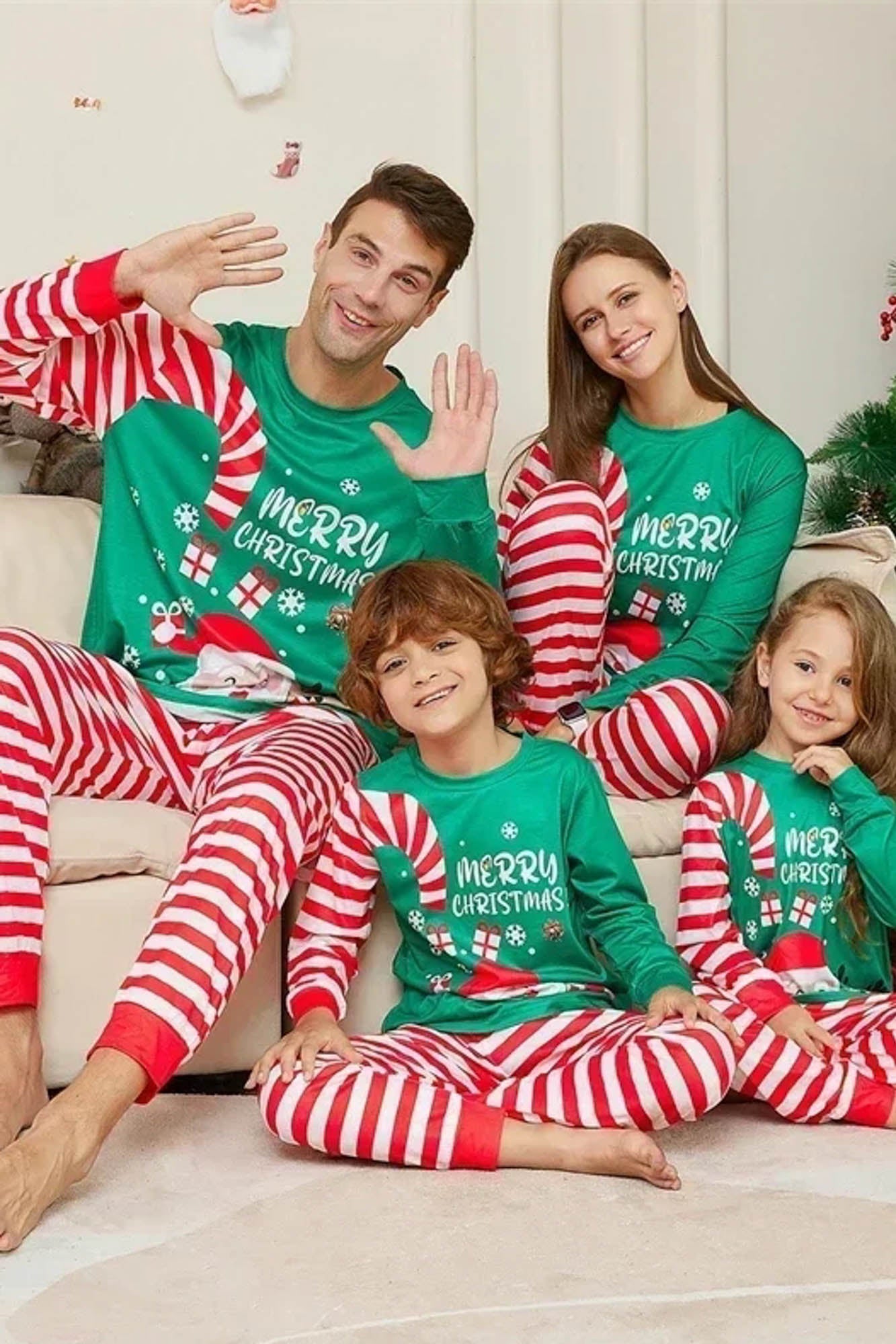 PIJAMA COPII ANGRO 9382-14 Candy Cane