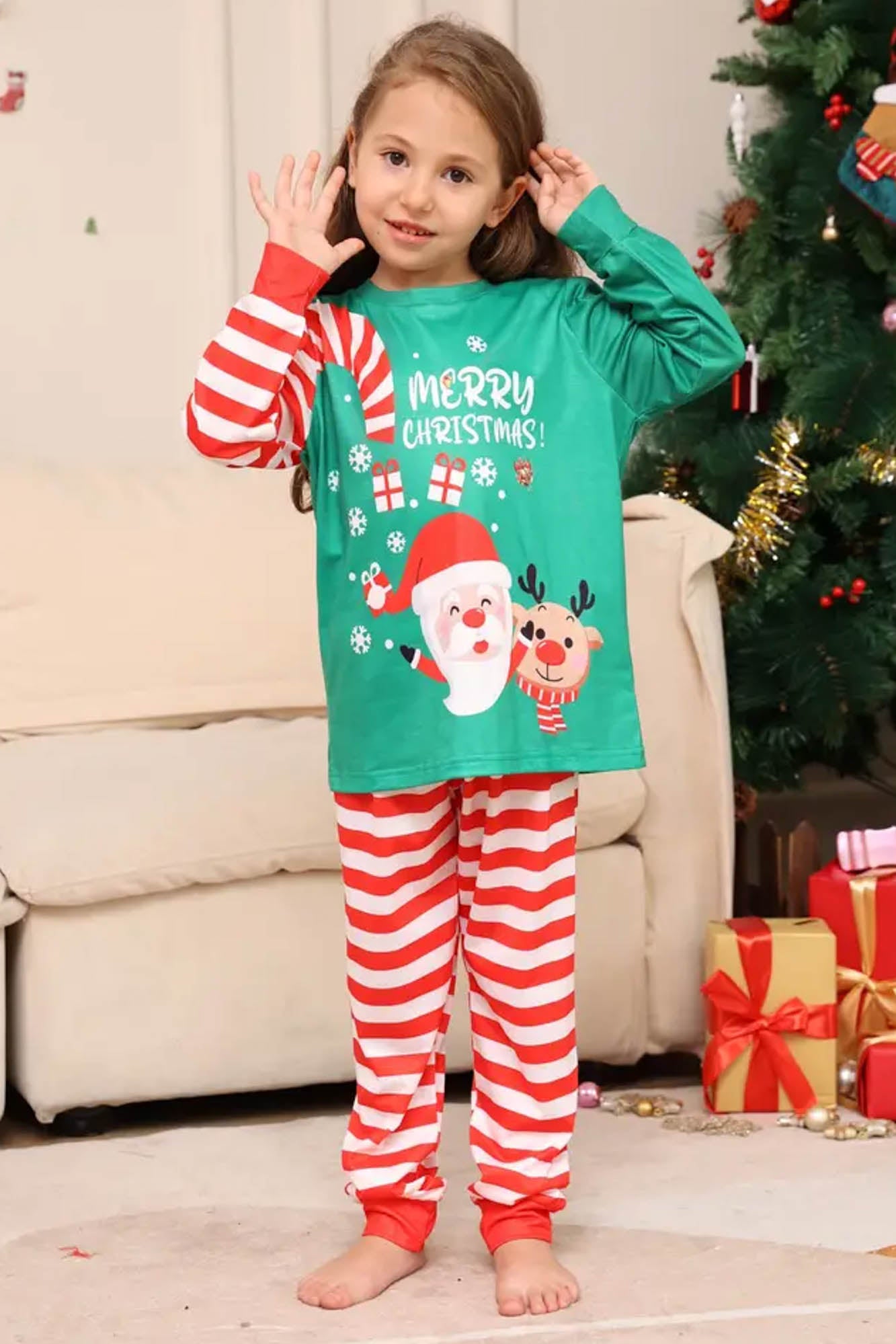 PIJAMA COPII ANGRO 9382-14 Candy Cane