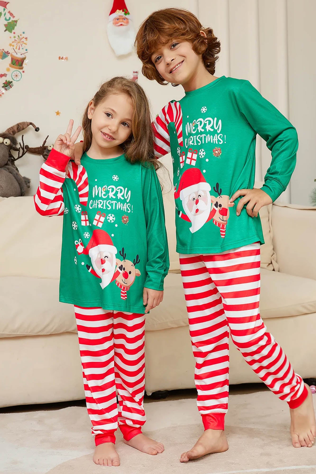PIJAMA COPII ANGRO 9382-14 Candy Cane
