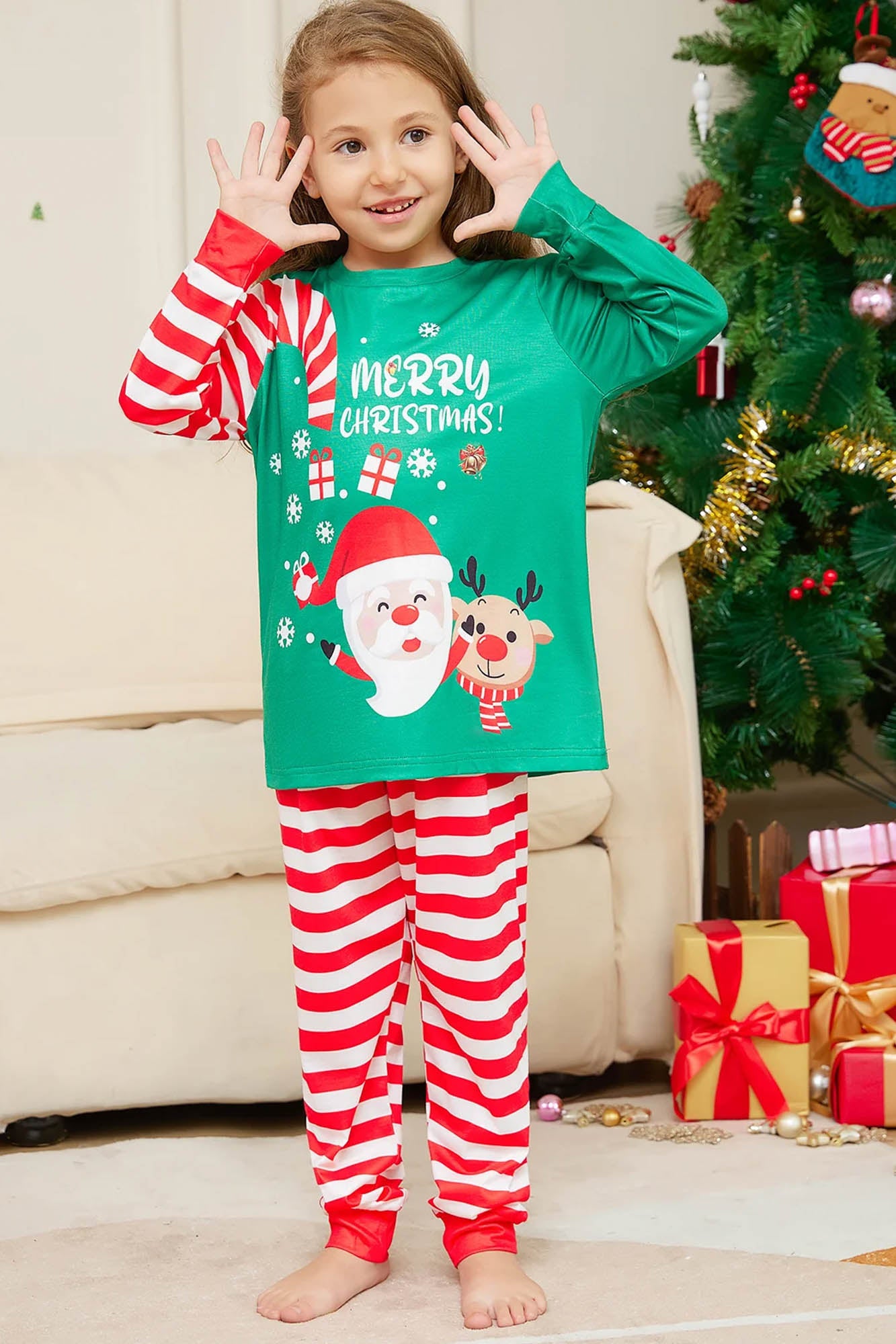 PIJAMA COPII ANGRO 9382-14 Candy Cane
